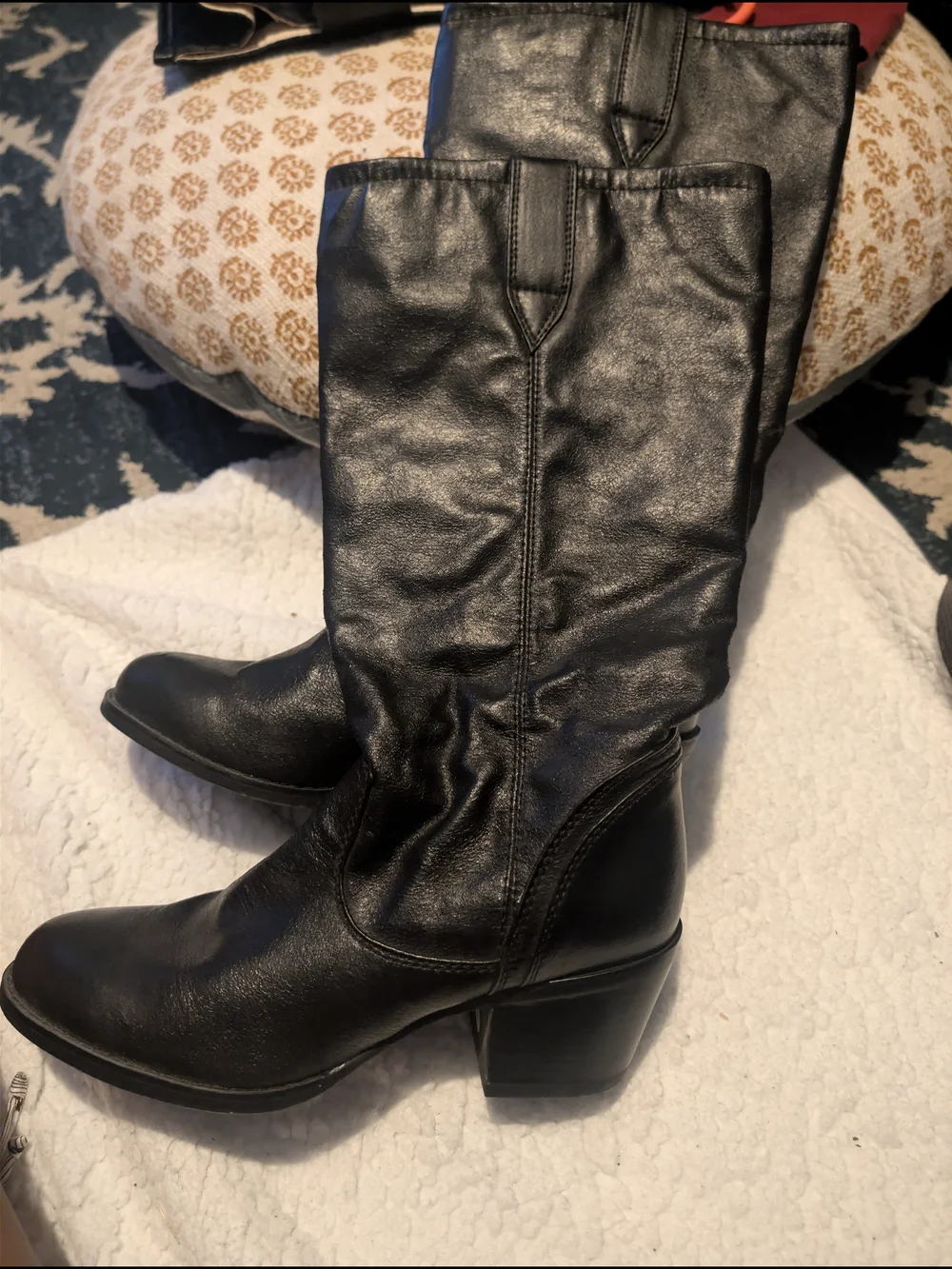 Durango Black Over-the-Knee Leather Boots with Block Heel
